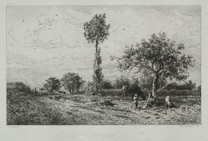 Landskap. av Charles Emile Jacque