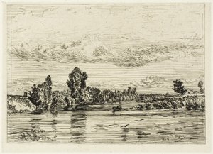 Landskap nær Asnières av Charles Emile Jacque