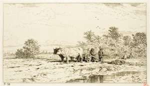 Landskap med gårdsarbeidere av Charles Emile Jacque