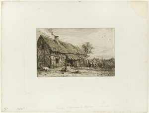 Landskap med Bondebolig av Charles Emile Jacque