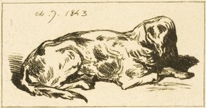 Løgnende hund av Charles Emile Jacque