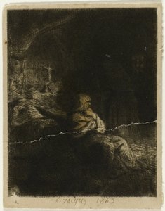 Munk ved bønn av Charles Emile Jacque