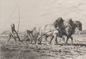 Pløying, 1864. av Charles Emile Jacque
