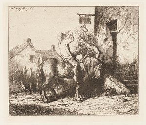 Inn dør av Charles Emile Jacque