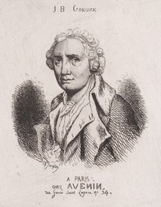Portrett av J.B. Greuze, 1800-tallet. av Charles Emile Jacque