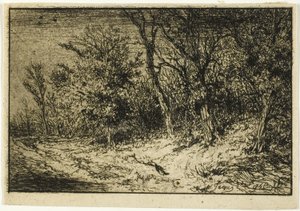 Veien ved kanten av en skog av Charles Emile Jacque