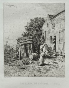 Rustikk hus av Charles Emile Jacque