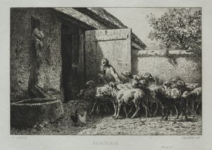 Sauefjøs. av Charles Emile Jacque