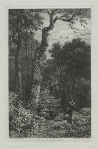 Skyting av Woodcock av Charles Emile Jacque