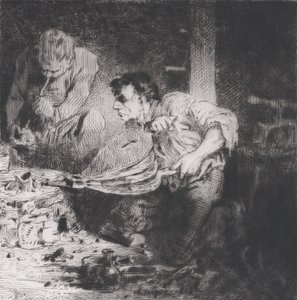 Forfalsknerne, 1843. av Charles Emile Jacque