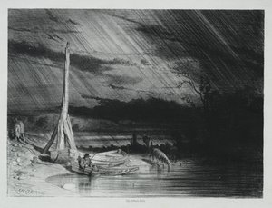 Fiskeren, regnvær av Charles Emile Jacque