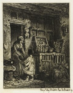 Frukthandleren og barnet av Charles Emile Jacque