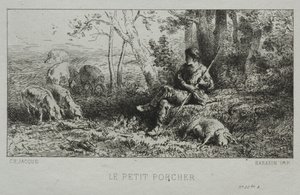 Den lille griseflokken av Charles Emile Jacque