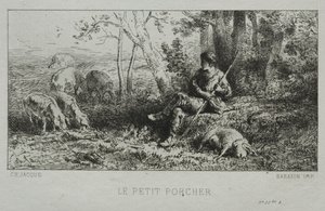 Den lille svinegjeteren. av Charles Emile Jacque