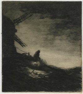 The Mill, 1848 (rypoint med rulett og tallerkentone på chine collé) av Charles Emile Jacque