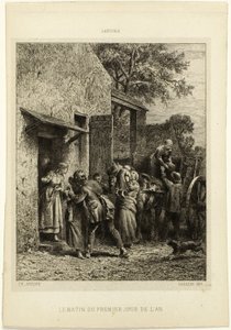 Morgenen på årets første dag av Charles Emile Jacque