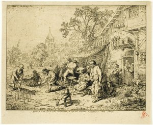Ninepin-spillerne av Charles Emile Jacque