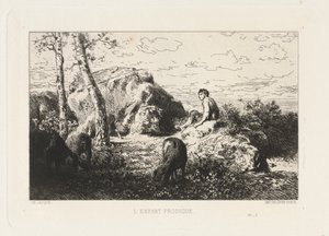 Det fortapte barnet. av Charles Emile Jacque