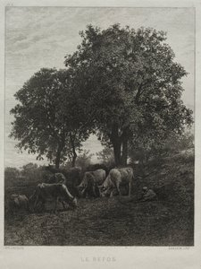 The Repose. av Charles Emile Jacque
