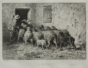 Tilbakekomsten. av Charles Emile Jacque