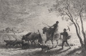 Return from the Fields, 1865. av Charles Emile Jacque