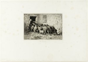 Sauen kommer hjem av Charles Emile Jacque