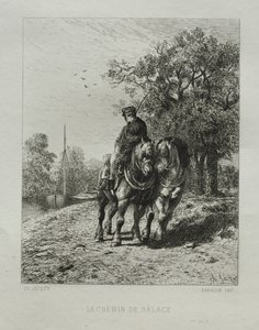 Slepebanen. av Charles Emile Jacque