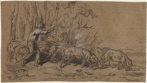 Trøffelsamlere av Charles Emile Jacque