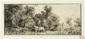 To hester i en skog av Charles Emile Jacque