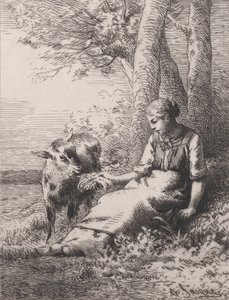Et vennskap, 1867., 1867. av Charles Emile Jacque