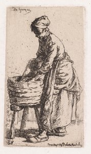 Vaskekvinne av Charles Emile Jacque