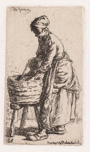 Vaskedame, 1850. av Charles Emile Jacque