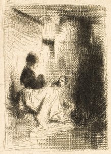 Kvinnen og hennes barn av Charles Emile Jacque