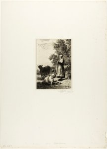 Unge kuherder av Charles Emile Jacque