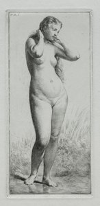 Ung kvinne bader av Charles Emile Jacque