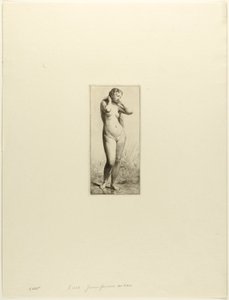 Ung kvinne bader av Charles Emile Jacque