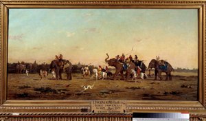 Indisk jakt. Maleri av Charles de Tournemine (1812-1872)