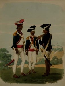 Offiserer og menig i Gurcasear Corps, Madras, plate 37 fra 