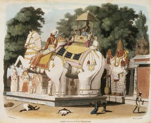 Innfødte hyller herskeren sin, gravert av Thomas Medland (1755-1823) 1803