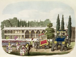 The Palace of Tippoo Sahib (1749-99) gravert av Thomas Hall for 