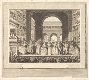 Coronation of Voltaire (The Crowning of Voltaire) av Charles Etienne Gaucher after Jean Michel Moreau