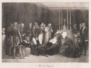 Napoleons død, tidlig på 1800-tallet av Charles Etienne Pierre Motte