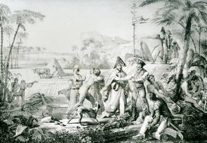 Bare laurbærtrærne vil vokse uten dyrking, illustrasjon for general Lallemand (1774-1839) på Champ dAsile, 1819, etter Rullmann av Charles Etienne Pierre Motte
