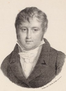 Portrett av komponisten Nicolò Isouard 1775-1818. av Charles Etienne Pierre Motte