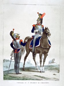 Uniform av 1st Regiment of Chasseurs, Frankrike, 1823. av Charles Etienne Pierre Motte