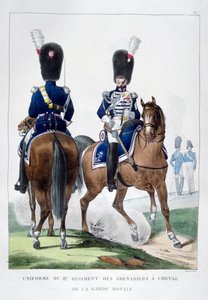 Uniform av det andre regiment av hestegrenaderer, Frankrike, 1823. av Charles Etienne Pierre Motte