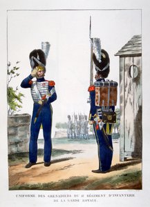Uniformer av grenaderer.. av den franske kongegarden, 1823.