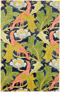 Design for trykt lin, trykt av GO og J.Baker, ca. 1893 av Charles Francis Annesley Voysey