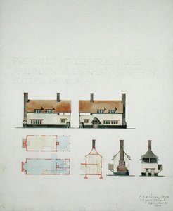 Foreslått hus for A.A. Voysey Esq. ved Slindon nær Barnham Junction, Sussex av Charles Francis Annesley Voysey