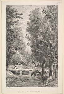 En bekk i Mondois-dalen, 1835-78. av Charles Francois Daubigny